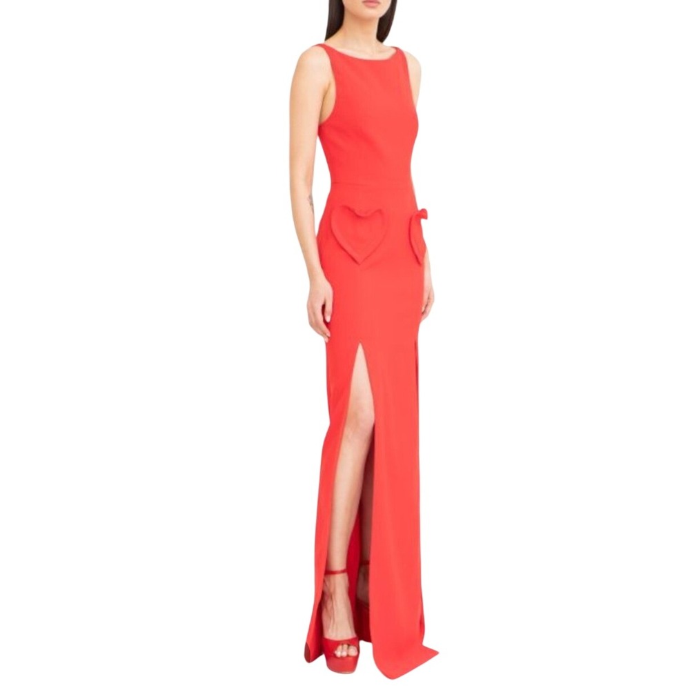 Zuhair Murad Heart Pockets Cady Maxi Gown Red Designer US 6 Dress Emily Blunt